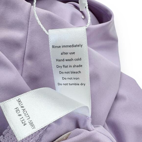 Andie Swim Womens Corsica High Neck One Piece Swimsuit Small Lavender - Picture 14 of 15